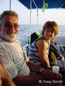 Josep Sabater i Nuria durant la navegassió